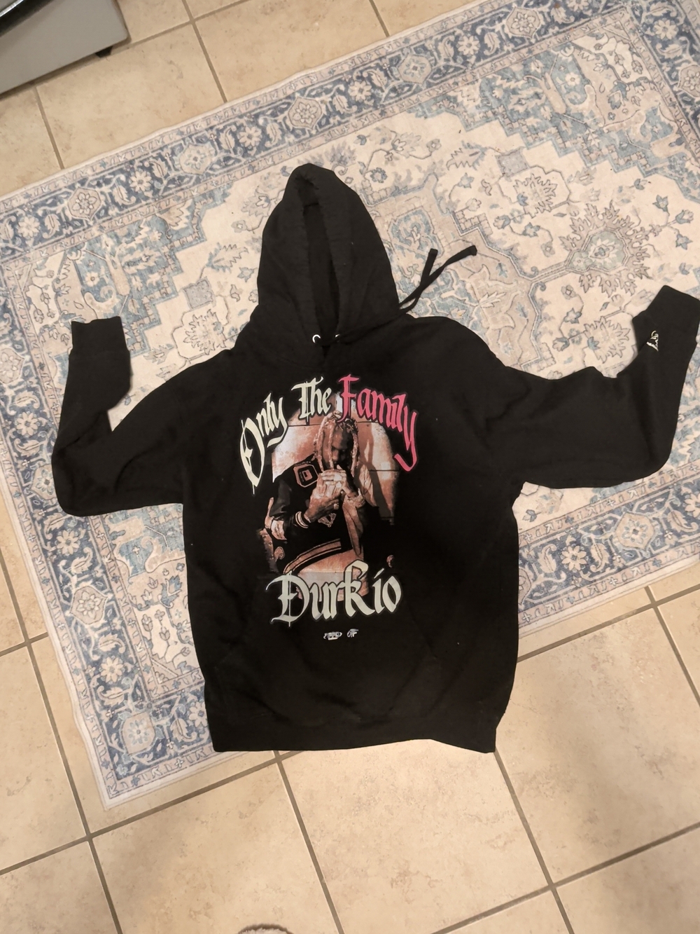 Black Durkio Graphic Hoodie - 'Only The Family' Pullover 7220 Tour Hoodie